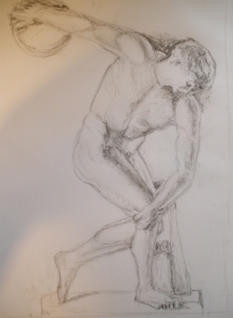 Discus thrower drawing